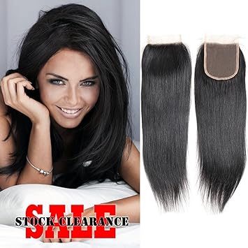 Amazon Com Lace Clsoure Front Straight Wave Brazilian Human Hair