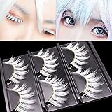 outopen 3 Pairs White Lashes Cosplay White False