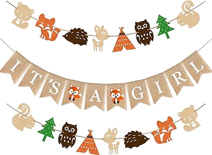 Amazon Com Woodland It S A Girl Baby Shower Decorations Toys Games