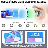 COOLOO Blue Light Blocking Glasses Anti Glare TR90 Frame Gaming Computer Glasses view 4