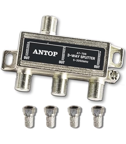 Amazon.com: ANTOP 3 Way Antenna Coaxial Splitter, TV Signal