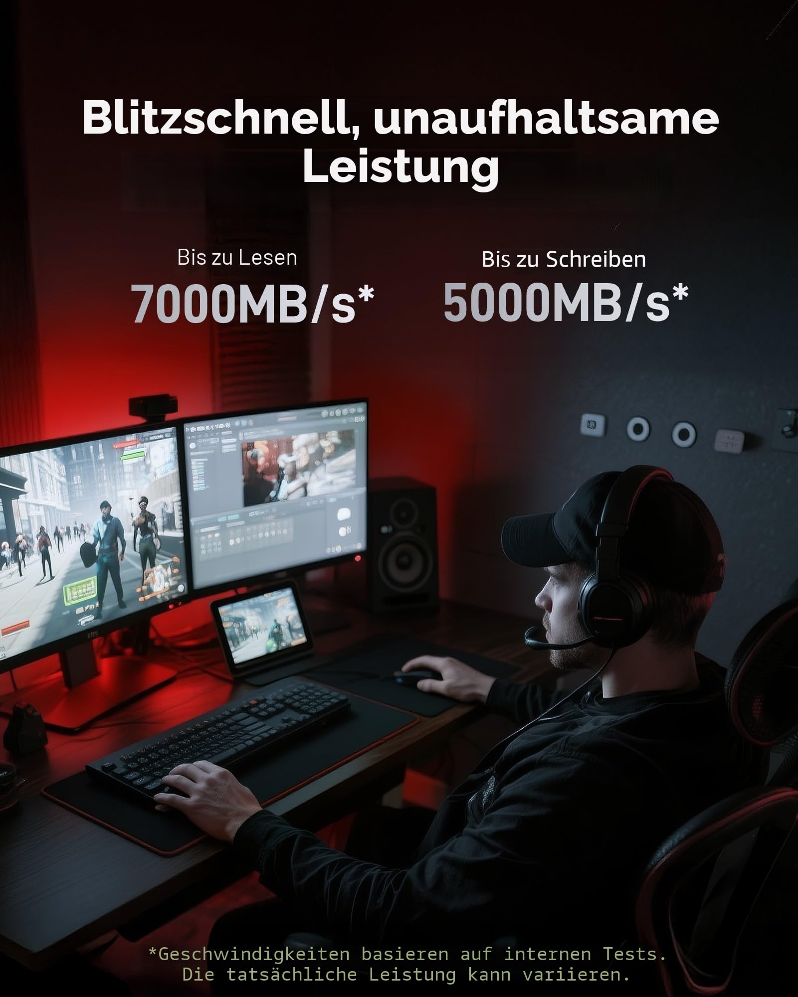 Lexar EQ790 2TB Interne SSD mit Kühlkörper, M.2 2280 PCIe Gen4x4 NVMe SSD, 7000 MB/s Lesen, für Intensive Workloads, PS5 & PC Gaming, Leistungsstarkes internes Solid State Laufwerk 3