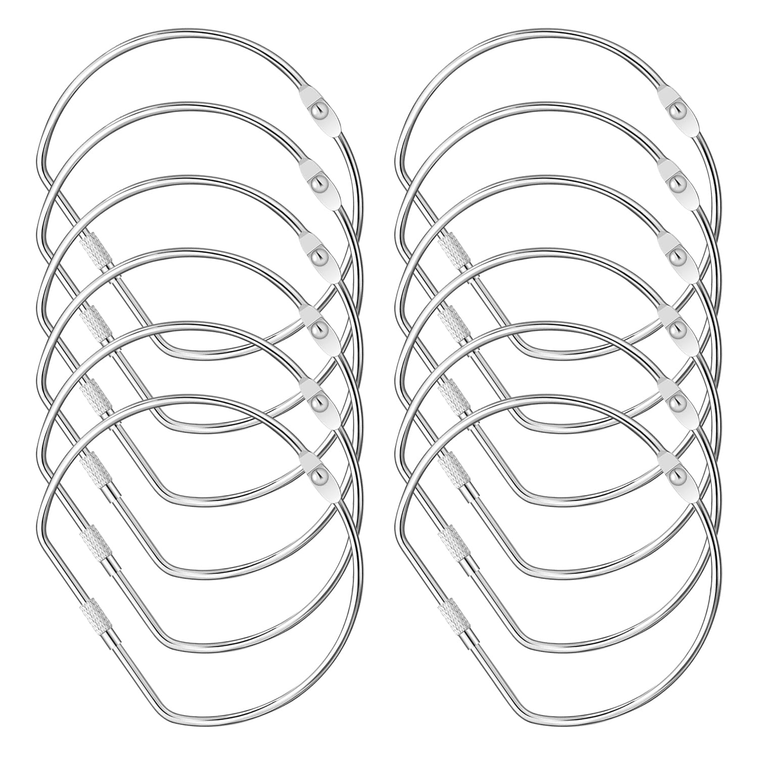 Photo 1 of 12 Pcs 5 Inch D-Shaped Loose Leaf Binder Rings, Large Nickel Plated Metal Book Rings with Screw Lock for Index Cards, Documents, Keychains, DIY Crafts, Office, School, and Home Supplies(5 Inch)