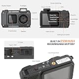 mafiti 4K Underwater Camera 33FT Waterproof Dual Screen 48MP 18x Zoom Black view 5