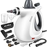 Pressurized Handheld Multi-Surface Natural Steam Cleaner with 12 pcs Accessories, Multi-Purpose Steamer for Home Use, Steamer for Cleaning Floor, Upholstery, Grout and Car (Grey)