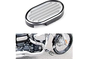 Goldfire Cut Grill CNC Billet Brake Pedal Pad Cover For H-D Dyna Wide Glide V-Rod Sportster XL 883 1200 (Silver)