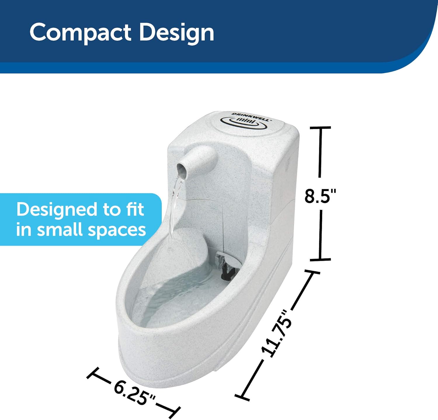Pet Supplies : PetSafe Drinkwell Mini Pet Fountain for Cats and Small Dogs, 40 oz Capacity Water Dispenser with Filter Included, PWW00-14402 : Pet Self Waterers : 