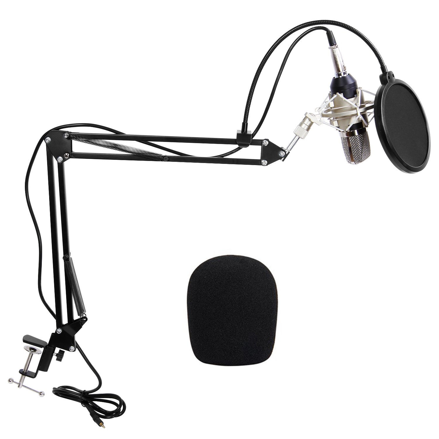 TONOR XRL mm Micrófono Condensador de Grabación para PCPodcast Estudio con Soporte