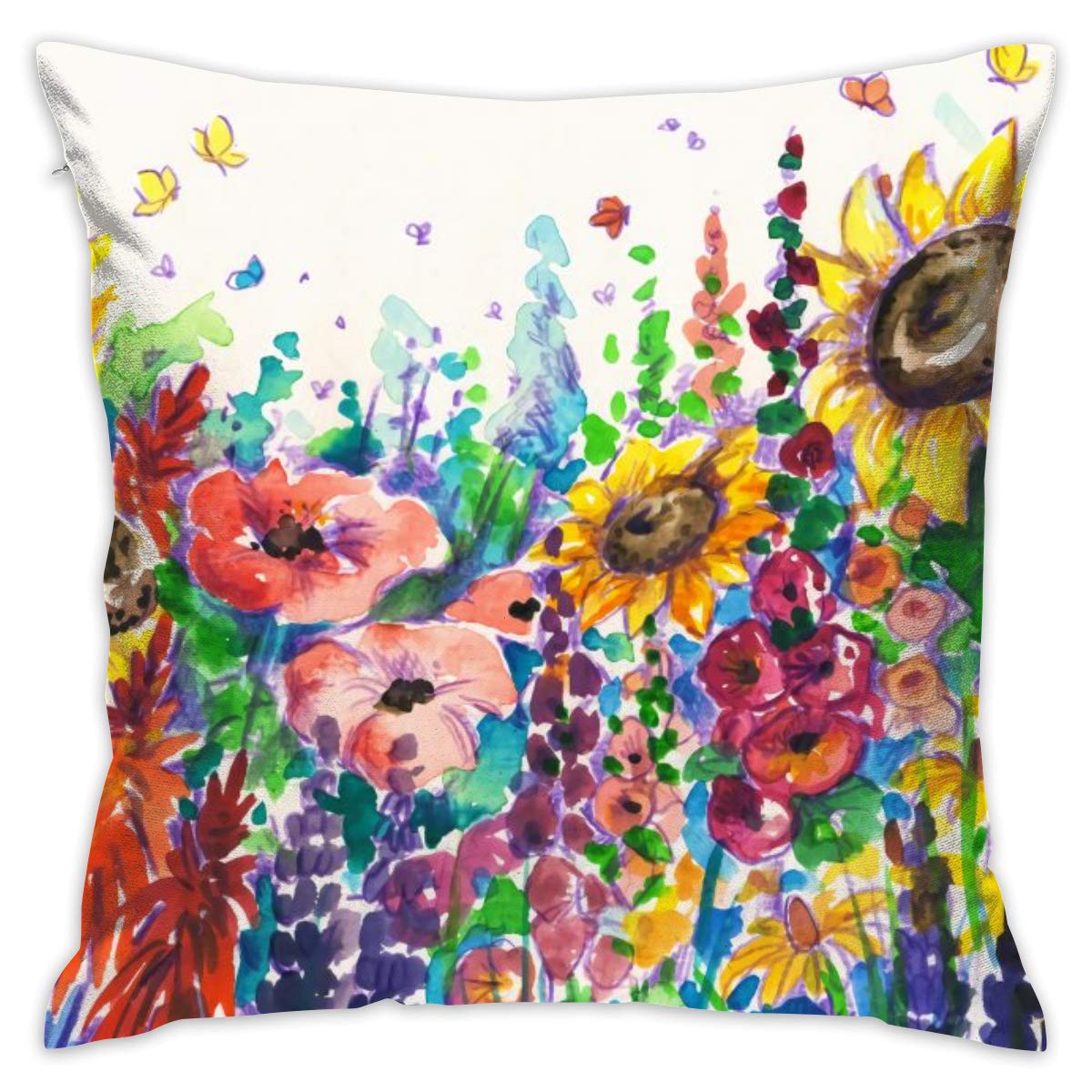 Amazon Com Zkiresd Floral Watercolor Style Wildflowers Decor