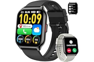 KIMEAG Smart Watch for Men Women Fitness: (Make/Answer Call) Bluetooth Smartwatch for Android Phones iPhone Outdoor Waterproof Digital Sport Running Watches Health Tracker Heart Rate Monitor Step Counter