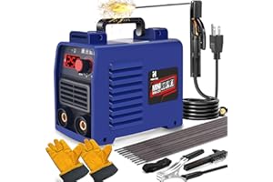 HGNVGZ Welding Machine, Upgraded MMA-250A 110V Welder Machine,Portable Stick Welder IGBT Digital Display LCD,Home DIY Arc Welder,Hot Start Arc Force Anti-stick Mini Welder (Blue)