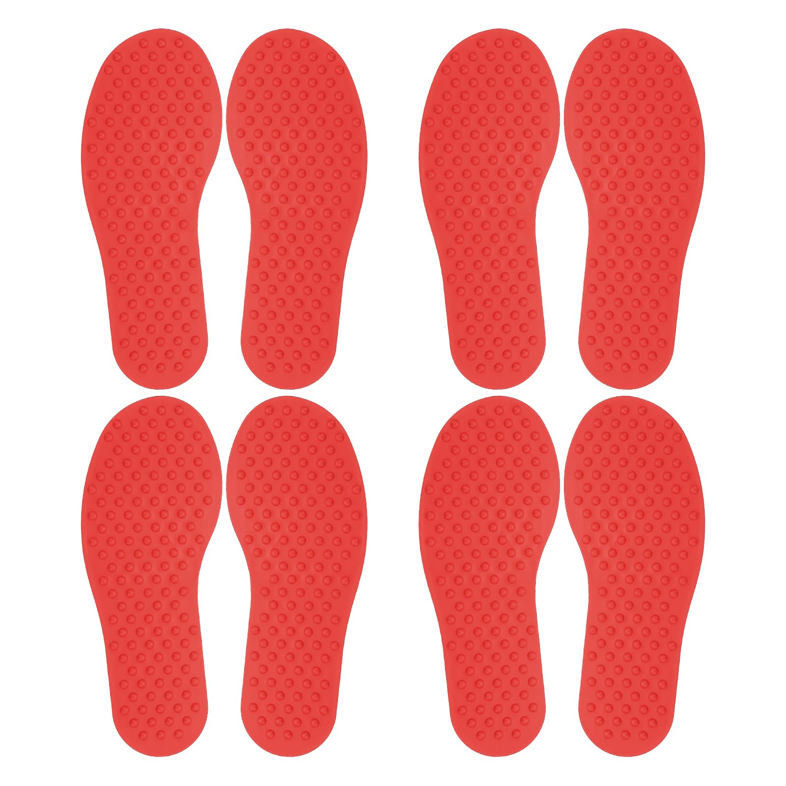 PATIKIL Feet Markers for Classroom, 4 Pairs Plastic Floor Foot Shaped Non Slip Spots Carpet Markers for Education Preschool Children Teacher Supplies, Red