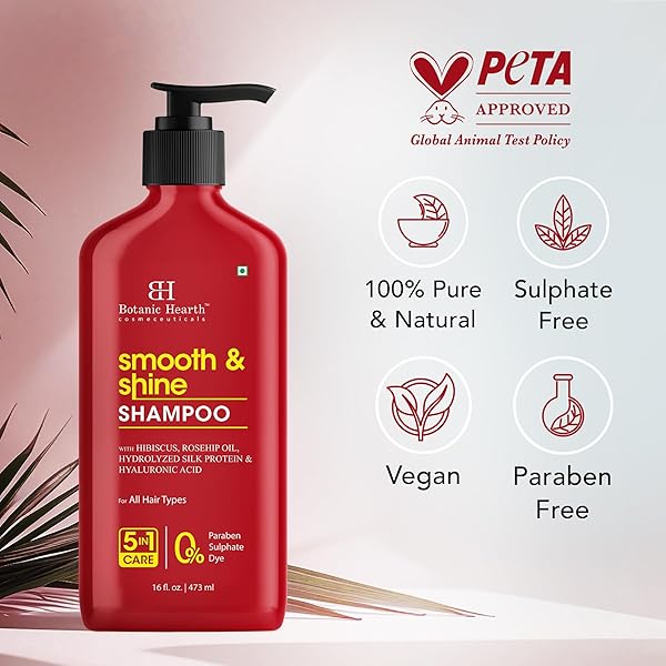 BOTANIC HEARTH HIBISCUS SHAMPOO INFUSED WITH ROSEHIP OIL, HYDROLYZED SILK PROTEIN & HYALURONIC ACID CLARIFYING SHAMPOO TO SMOOTH, ADD SHINE & STRENGTHEN HAIR| FOR ALL HAIR TYPES, 16 FL OZ