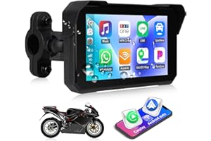 CAMECHO Motorcycle Carplay Screen, 5" Touch Screen Car Radio with Wireless Car Play Android Auto for Moto Motorbike, IP68 Wat