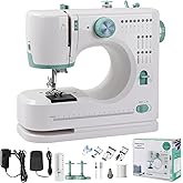 Sewing Machine for Beginners, Portable Electric Mini Sewing Machine with 16 Built-in Stitches, Foot Pedal and Accessories Kit for Home DIY Projects, Green
