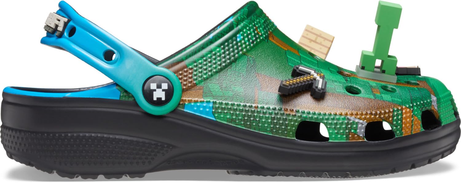 Crocs Unisex-Adult Classic Minecraft Clogs, Minecraft/Green, 13 Women ...
