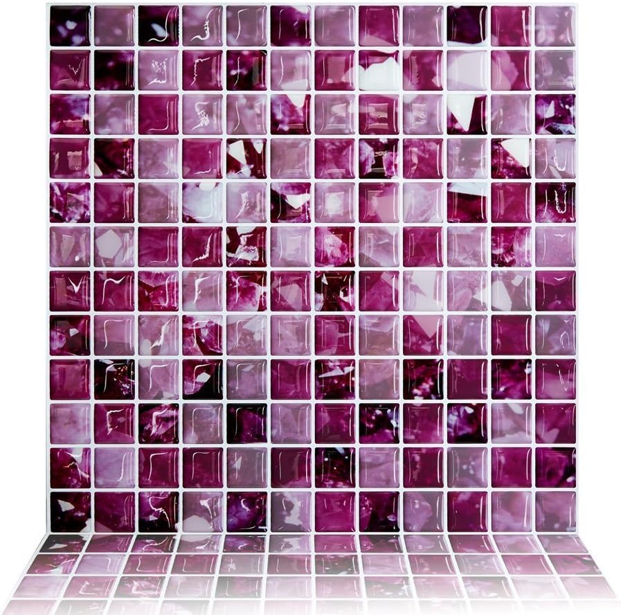 Cocotik Peel and Stick Tile 10"x10" Decorative 3D Backsplash Kitchen Tile - Pack of 10