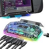 JSAUX RGB Docking Station for Steam Deck (OLED)/ROG Ally/Legion Go, 12-in-1 Handheld Dock with 4K@120Hz HDMI & DisplayPort Gigabit Ethernet USB C 3.2 USB A 3.2/2.0, SD/TF Slots 3.5mm Jack-HB1201S