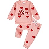 FIOMVA Toddler Baby Girl St Patricks Day Outfit Clover Shamrock Embroidery Sweatshirt Pants Set Spring St Patricks Clothes