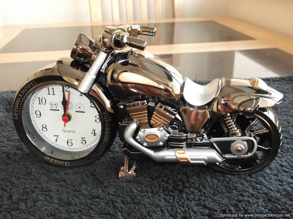 Copper Top - Novelty Motorbike Desk Alarm Clock Gift Him Her
