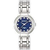 Miykon Silver and Gold Watches for Women | Small Dainty Womens Watch with Genuine Crystals | Ion Polished Women's Jewelry Bracelet, Scratch Resistant Glass, Japanese Quartz, 100ft Water Resistant