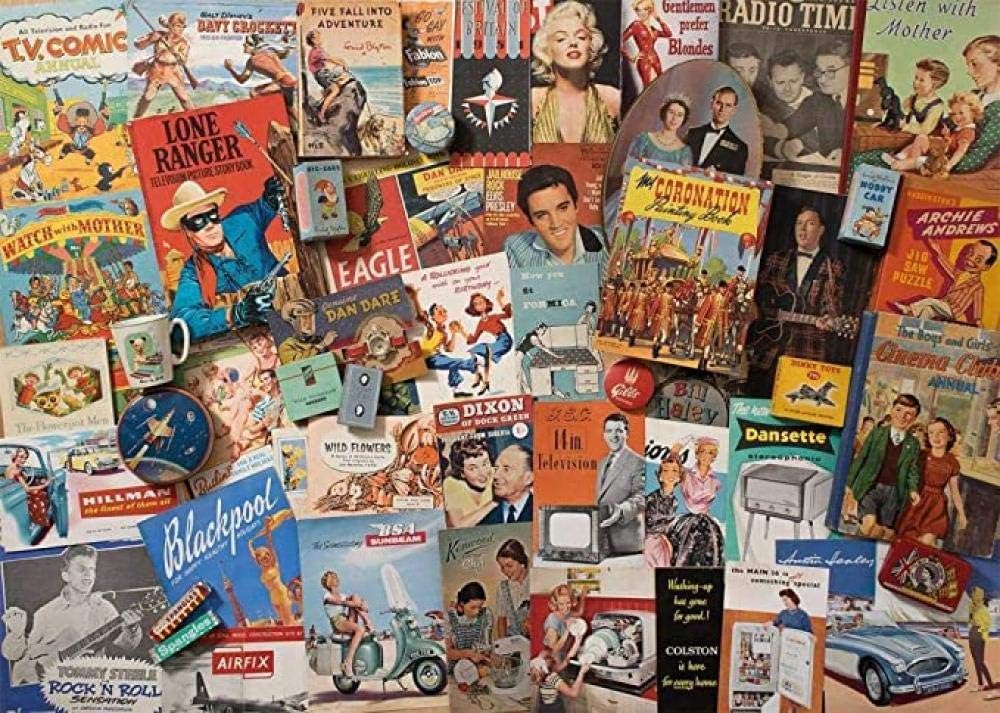 Bzdthh,1000 Piece Jigsaw Puzzle,Adult Games,Landscape Poster Spirit Of The 50S,Jigsaw Puzzles The Wooden Puzzle ,Educational Games,Puzzle Sets for Family