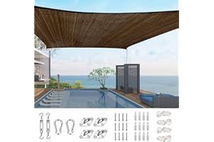 Quictent 185G HDPE Square 24x24FT Sun Shade Sail Canopy 98% UV Block Top Outdoor Cover Patio Garden with Hardware Kit (Brown)