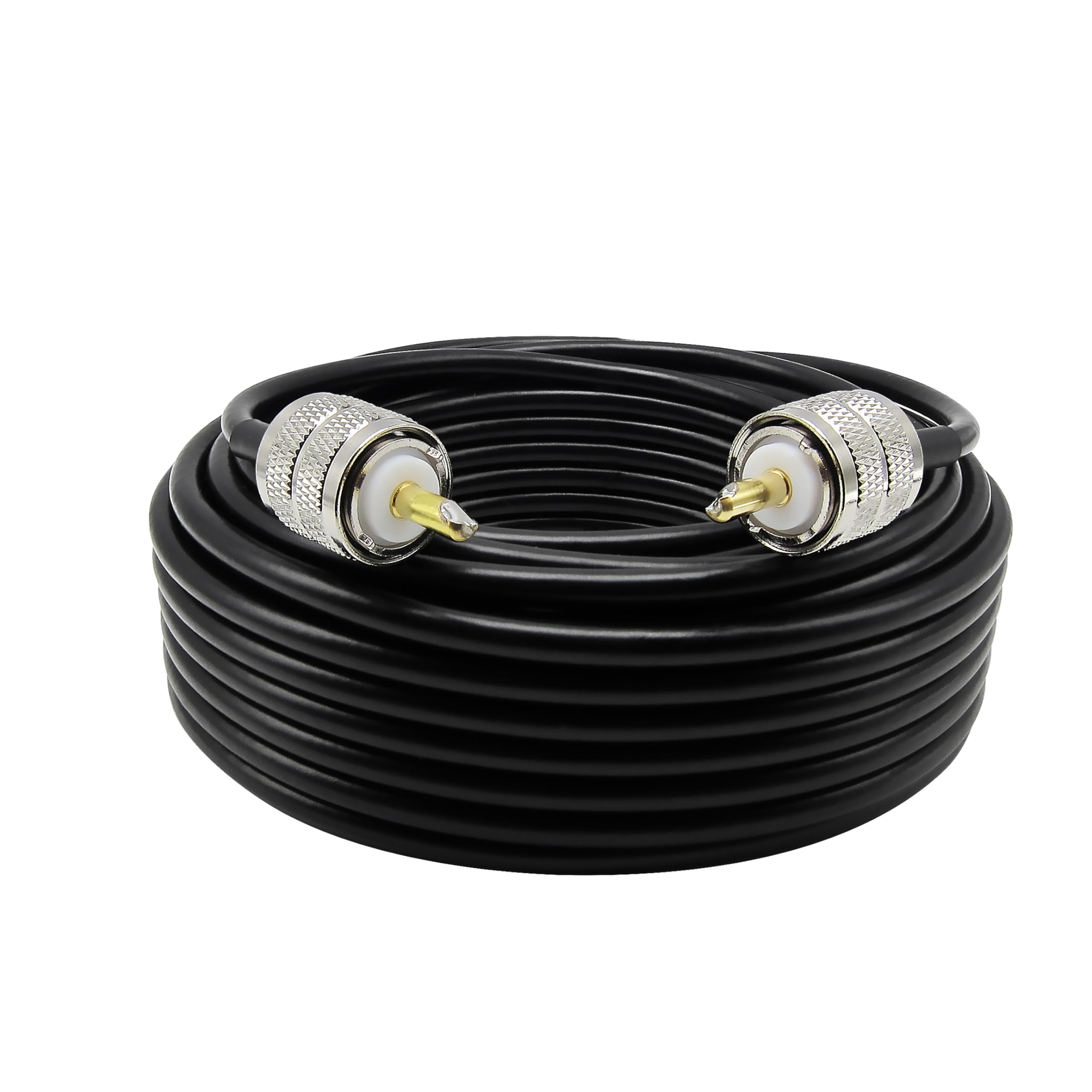 Photo 1 of Rydocyee CB Coax Cable 50 Feet Solid Copper, UHF Male PL-259 to UHF Male PL-259 Low Loss, RG58 Coaxial Cable 50 Ohm Coax for CB Radio, Ham Radio, SWR Meter, Police Scanner, Antenna Tuner (50FT)