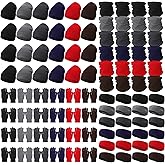 Chicingyou 96 Pcs Winter Beanie Hat Gloves Bulk Homeless Gift Set with Neck Warmer Headband Ear Warmer for Men Women Unisex