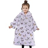 NOUKOW Wearable Blanket Hoodie Oversized Sherpa Blanket Sweatshirt Flannel Sweater Blanket with Large Pocket