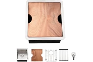 12 Inch Undermount Bar Sink Workstation, BoomHoze 12 x 15 Stainless Steel Wet Bar Kitchen Prep Single Bowl 16 Gauge Small Kitchen Sink with Cutting Board and Assembly