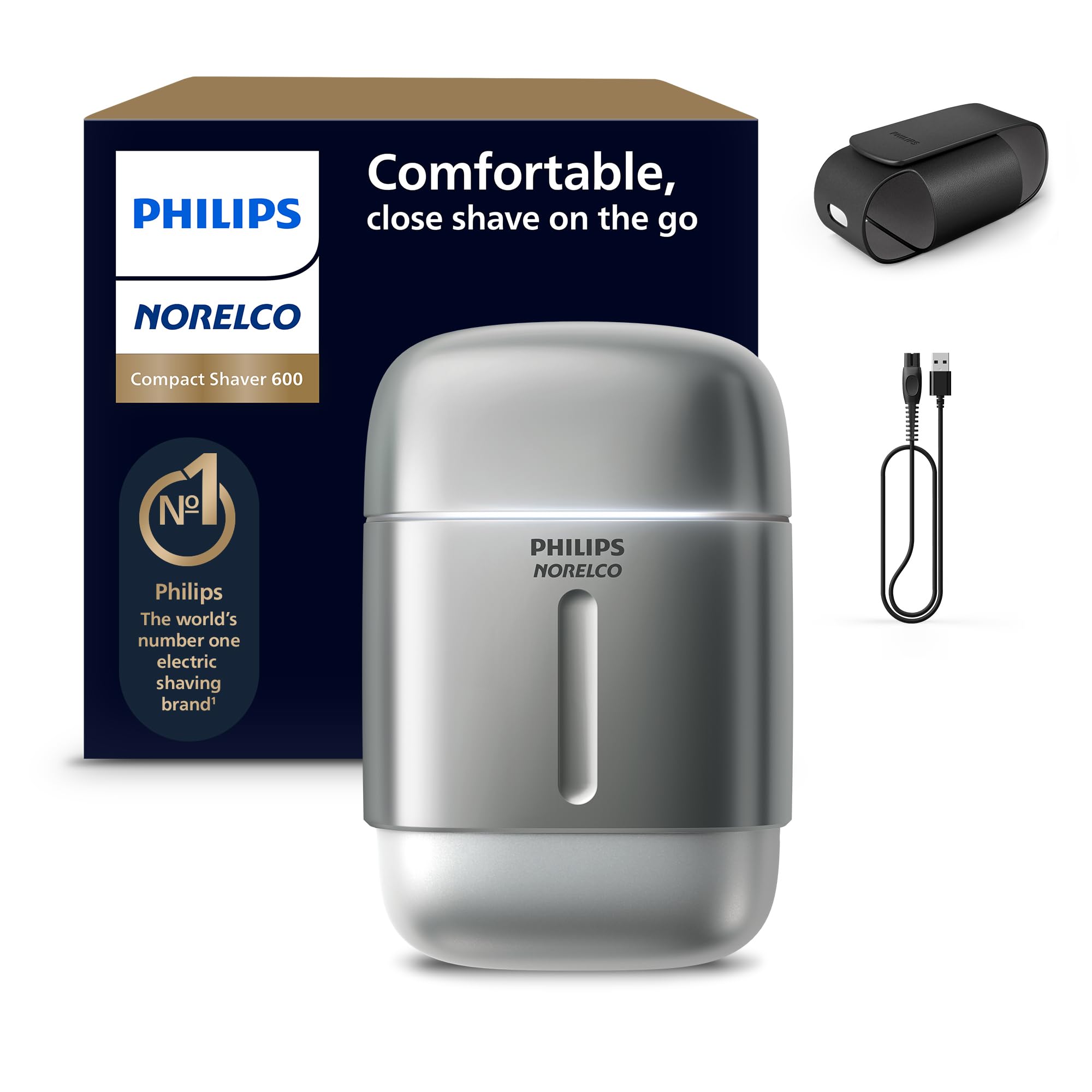 Photo 1 of Philips Norelco Shaver 600 Series - Compact Electric Shaver, Lift & Cut System, SteelPrecision Blades, 4D Flex Heads, Wet & Dry Shave, Travel Case, Model S693/94