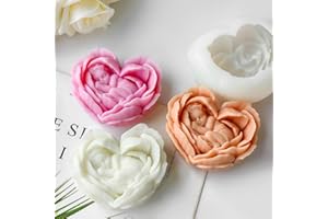 ZQYSING Heart Candle Molds, Angel Baby in Flower Silicone Molds for Candle Making, DIY Flower Soap Aromatherapy Wax Plaster Resin Casting for Home Decor Mother's Gift Baby Shower
