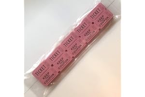 B&F 100 Pink Colored Raffle Tickets Double Roll 50/50 Carnival Fair Split The Pot One Hundred Consecutively Numbered Fundraiser Festival Event Party Door Prize Drawing Perforated Stubs by C K