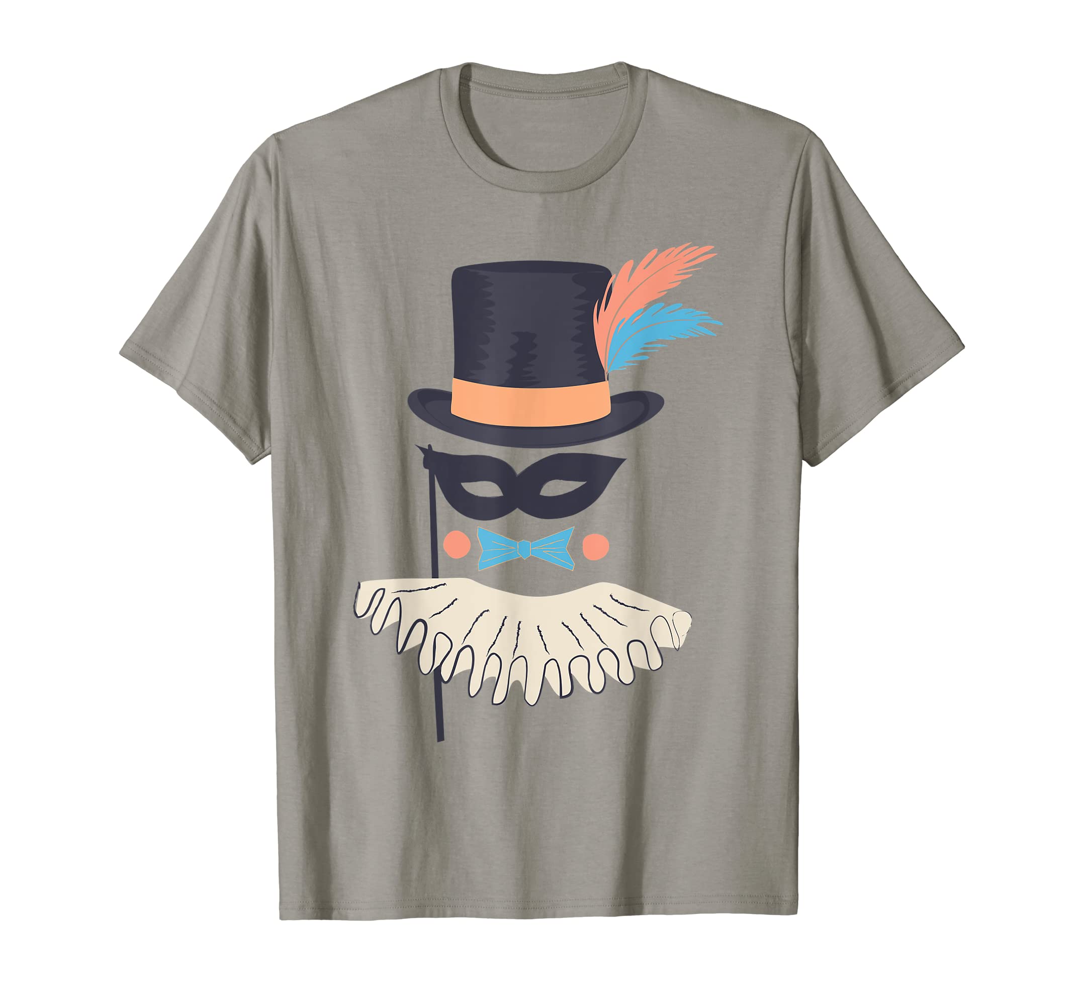 Circus Show Carnival Mask Top Hat Ruff Vintage Fancy-Ball T-Shirt
