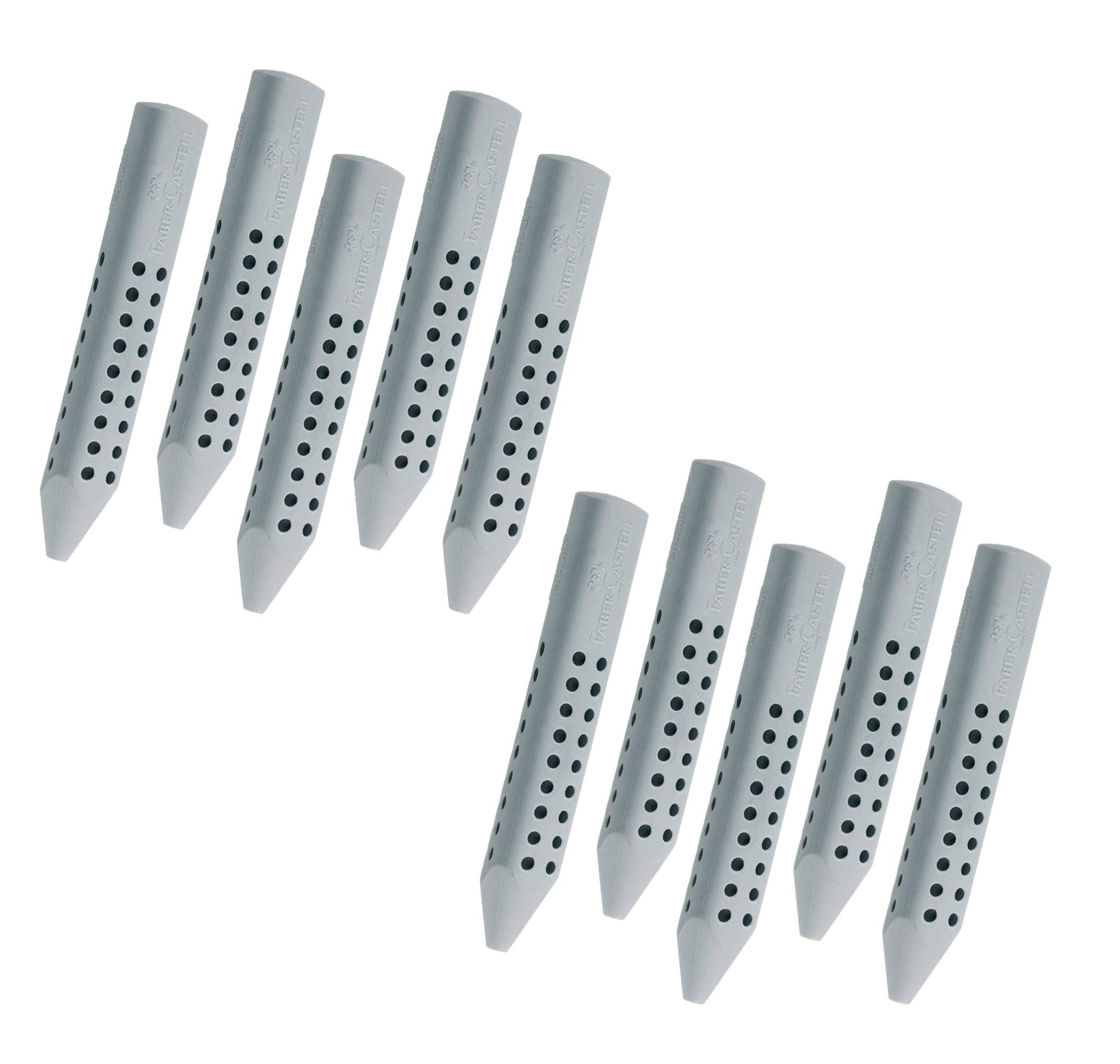 Faber-Castell Grip 2001 Triangular Eraser 187100 - Dreieckradierer Grip 10 x grey