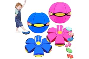 Balle magique rebondissante pour enfants, jouet avec lumières, interaction parent-enfant (bleu + rose)