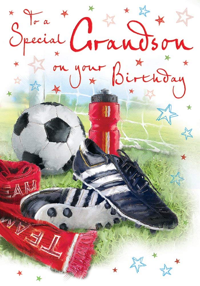 Piccadilly Greetings Regal Publishing Birthday Card Grandson - 9 x 6 inches,green|beige|yellow|red — image 1
