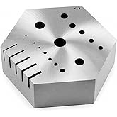 Hexagonal Jewelry &amp; Watchmaker Anvil Block Hardened Steel Staking Riveting Drilling Bench Block with 15 Holes and 5 Slots for Jewelry Repair Metalworking Watchmaking Tools