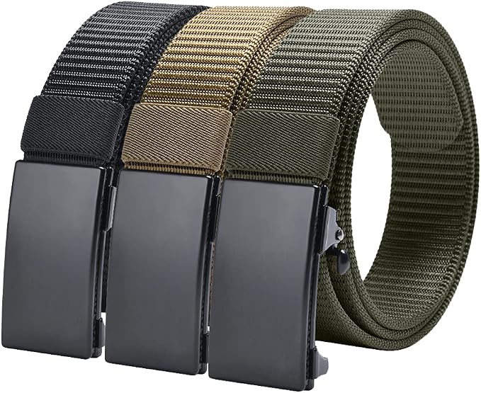 Ginwee 3Pack Ratchet Web Belt, 1.38 inch Nylon Web