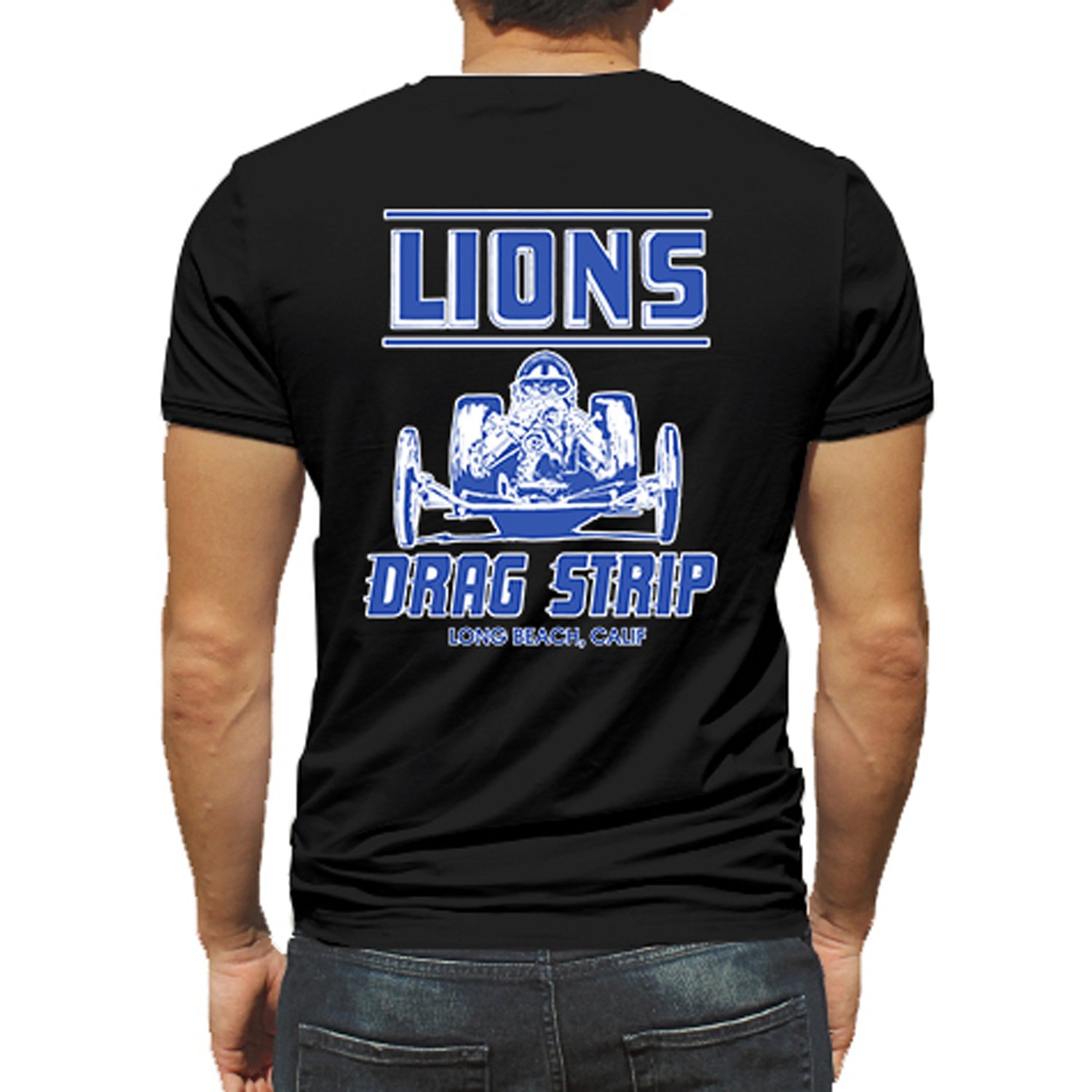 Lions Drag Strip Hot Rod Rat Nostalgia Drag Race Racing NHRA Black Short Sleeve Shirt