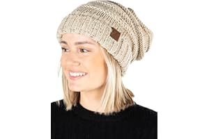 Funky Junque's C.C. Trendy Warm Oversized Chunky Soft Oversized Cable Knit Slouchy Beanie