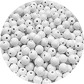 Daiyifiy 200Pcs 10MM Acrylic Round Pastel Beads Candy Color Spacer Beads Plastic Resin Beads for Necklace and Bracelet Making Crafting Supplies(304 - White)