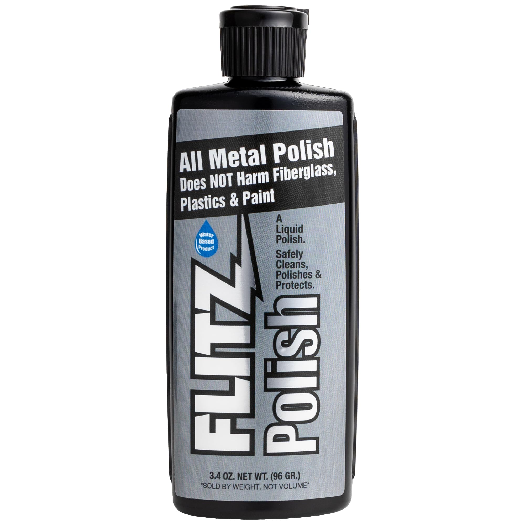 Photo 1 of Flitz Multi Purpose Metal Polish Liquid - 3.4oz Bottle of USA-Made Tarnish Remover - For Aluminum, Chrome, Brass, Nickel, Silver - Non-Abrasive Metal Cleaner and Polish, Restorer (1 Pack)