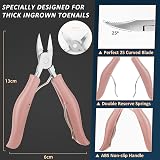 Wellehomi Podiatrist Toenail Clippers Set Thick Ingrown Nails Pink view 2