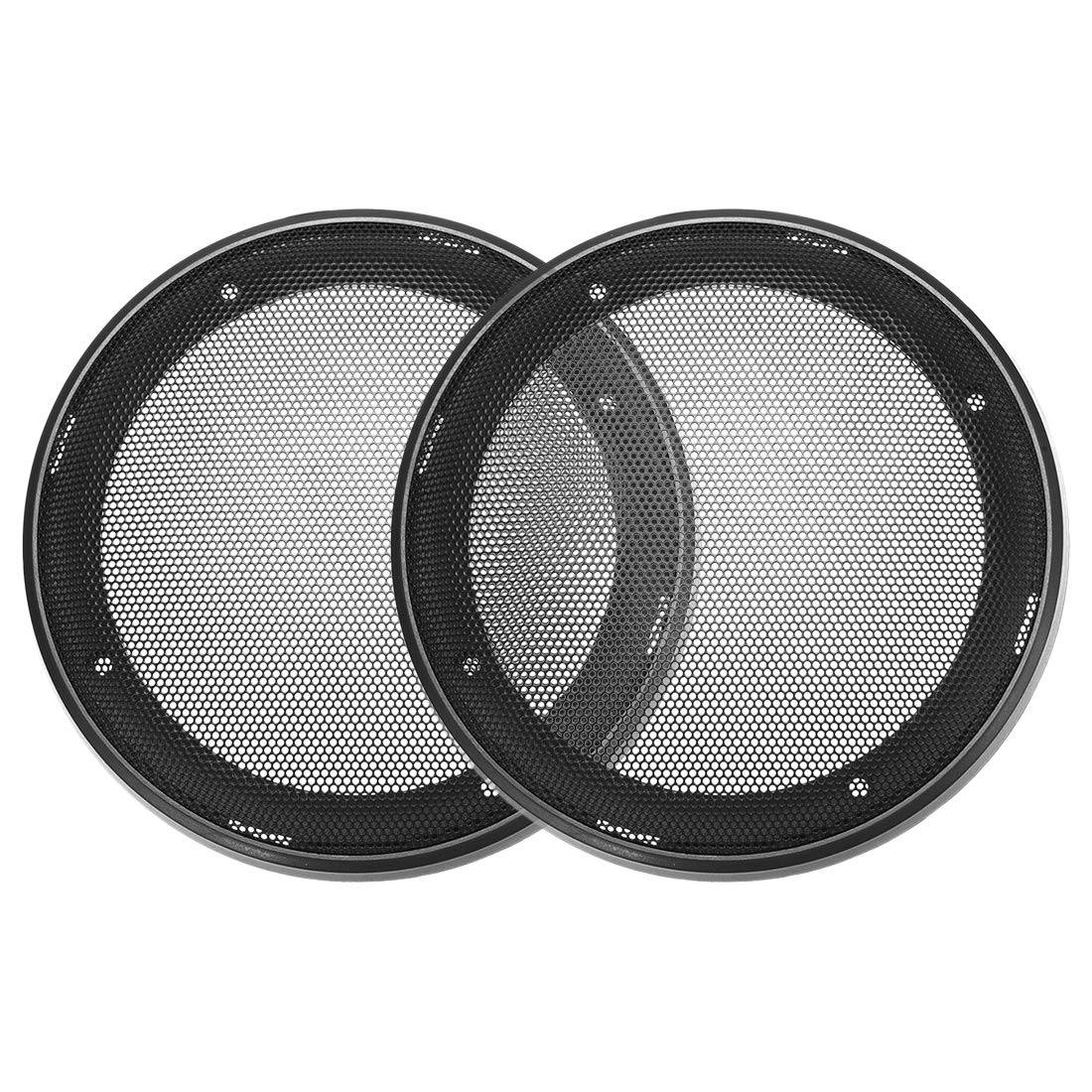 sourcing map Speaker Grill Cover 6 Inch 172mm Mesh Decorative Circle Subwoofer Guard Protector Black 2pcs