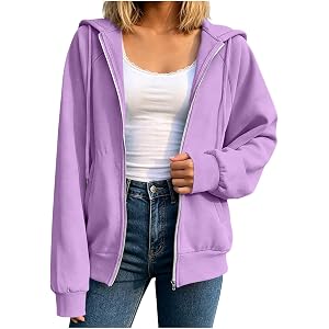 YCZHZAII Zip Up Hoodies for Women Fall Casual Hoodie Sweatshirt Jackets | Trendy Full Zipper Hooded Sweatshirts Winter Lightw