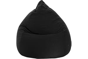 Gouchee Home Easy Collection Bean Bag Chair for Kids and Adults - Black - Beanbag Couch for Indoor Living Spaces - Cozy Chair