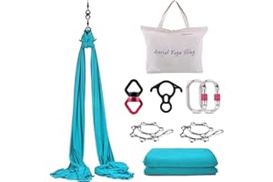 WWahuayuan 10M Premium Aerial Silks Equipment Yoga Pilates Swing Aerial Yoga Antigravity Hammock Trapeze for Acrobatic Dance,Air Yoga, Aerial Yoga Hammock