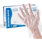 Brandon-super Food Prep Gloves Plastic Food Safe Gloves, Food Handling, One Size Fits Most Poly 500ct Clear 500 Count (Pack o